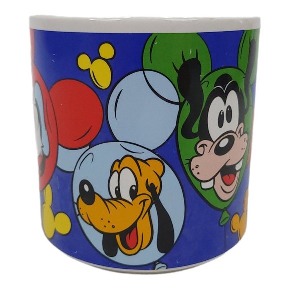 Vintage Disney Mickey Minnie Mouse Coffee Cup 10 Oz Mug Pluto Goofy Donald - Picture 4 of 11